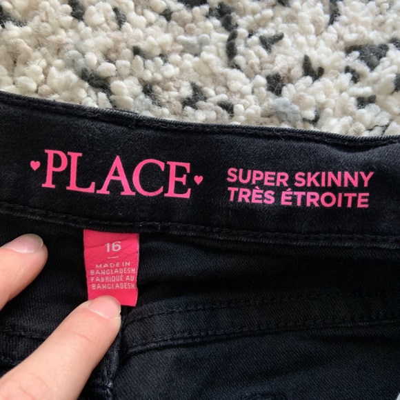 Girls black jeans with heart detail - Picture 8 of 10